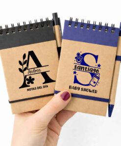 Libreta de Bolsillo Personalizada Ecológica 9x14 cm con Bolígrafo | Promocional con Logo
