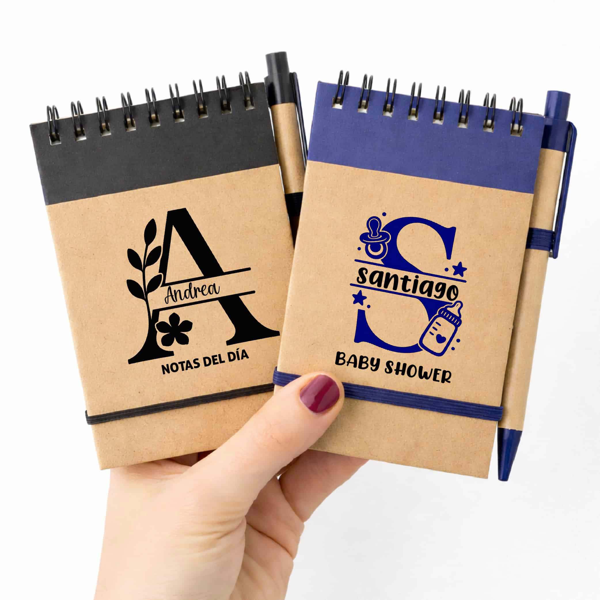 Libreta de Bolsillo Personalizada Ecológica 9x14 cm con Bolígrafo | Promocional con Logo