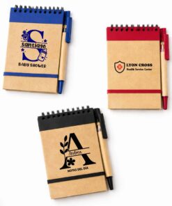 Libreta de Bolsillo Personalizada Ecológica 9x14 cm con Bolígrafo | Promocional con Logo