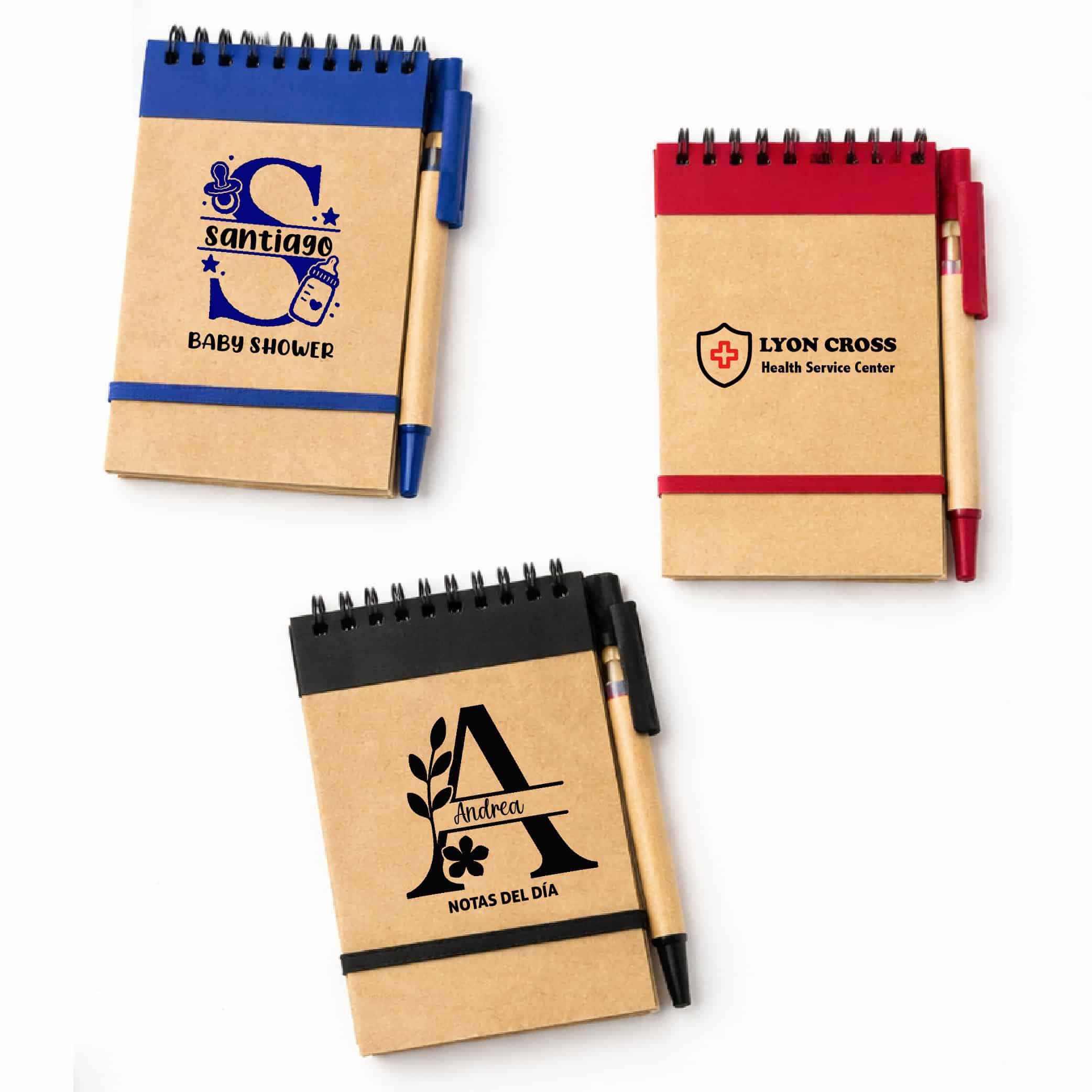 Libreta de Bolsillo Personalizada Ecológica 9x14 cm con Bolígrafo | Promocional con Logo