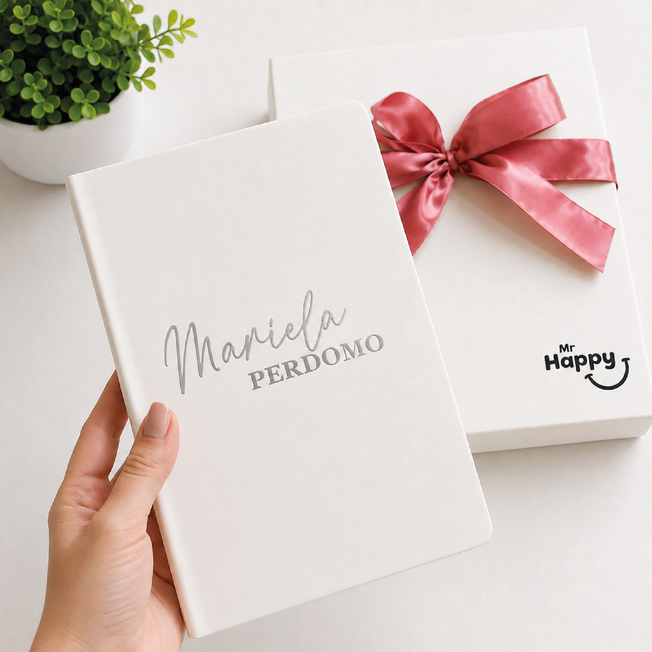 Libreta Blanca Personalizada con Lapicero para Regalo Ejecutivo