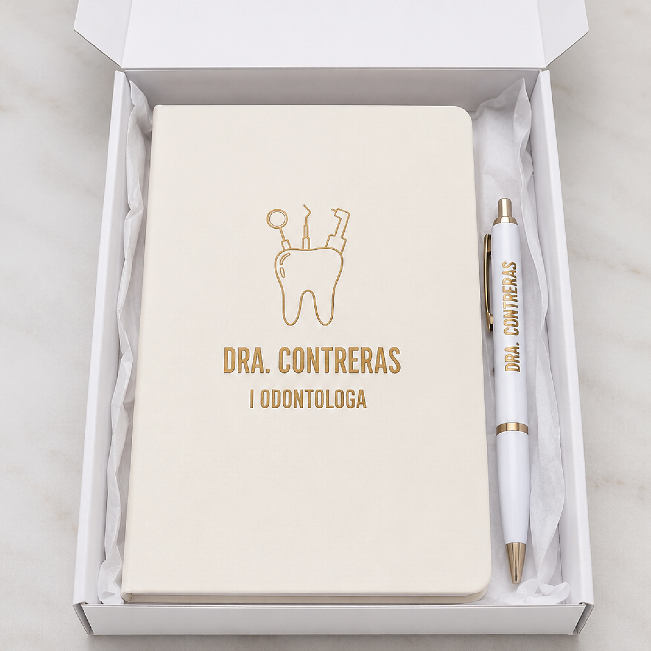 Kit de Regalo Personalizado para Dentista con Libreta y Lapicero